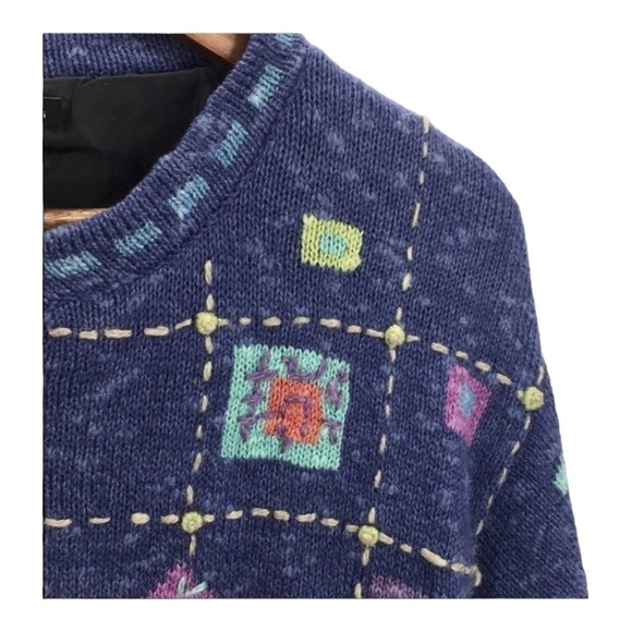 Icelandic DESIGNS Vintage Periwinkle Blue Atlandia Cardigan Sweater Medium - Picture 3 of 10